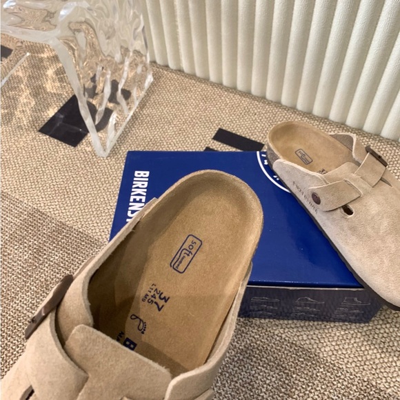 Birkenstock Women's Tan Suede Mules - Picture 7 of 9